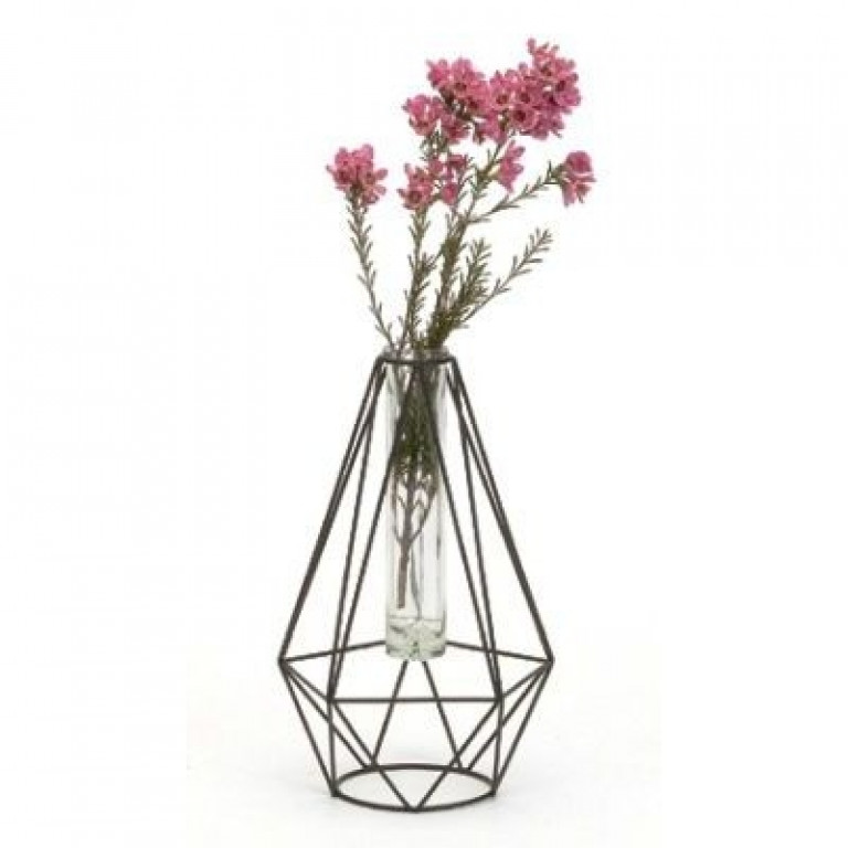 geometric wire vase