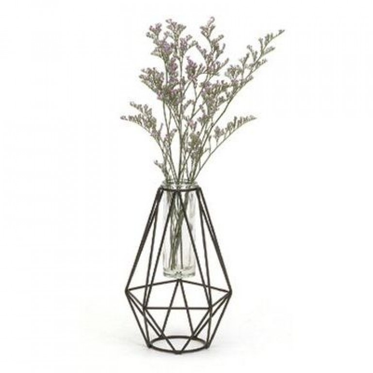 geometric wire vase 7h