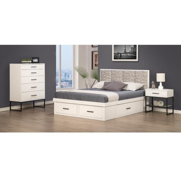 Electra 1 Drawer Open Night Stand With Glass Shelf - Image 2