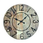 Round Wood and Iron Clock