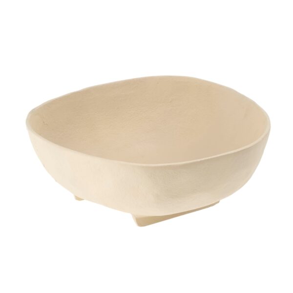 Rockform Footed Bowl L, Ivory