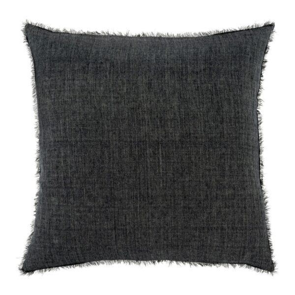 24 x 24 Lina Linen Pillow Charcoal