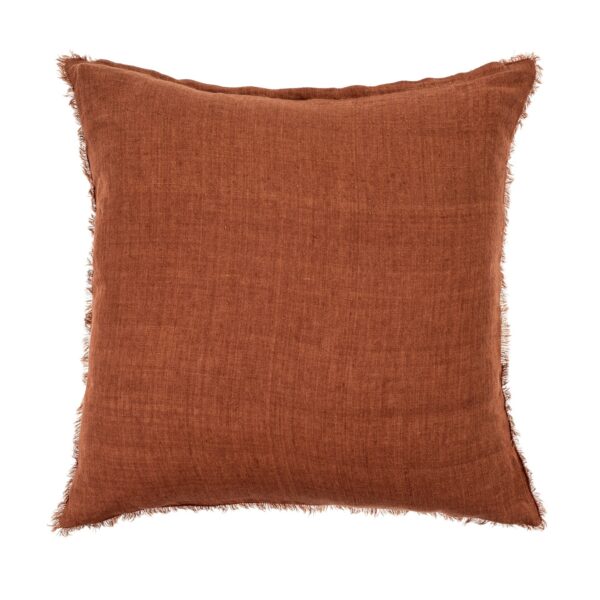 24 x 24 Lina Linen Pillow Burnt Umber