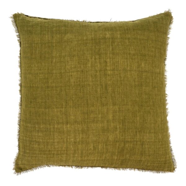 24 x 24 Lina Linen Pillow Dark Moss