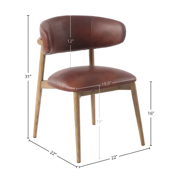 Milo Dining Chair - Tobacco - Image 2