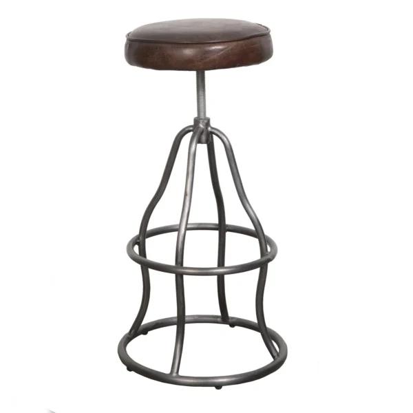 Bowie Bar Stool - Vintage Brown Leather - Image 3