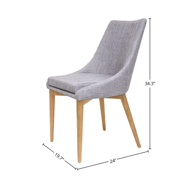 Fritz Side Dining Chair - Light Grey Natural Leg - Image 2