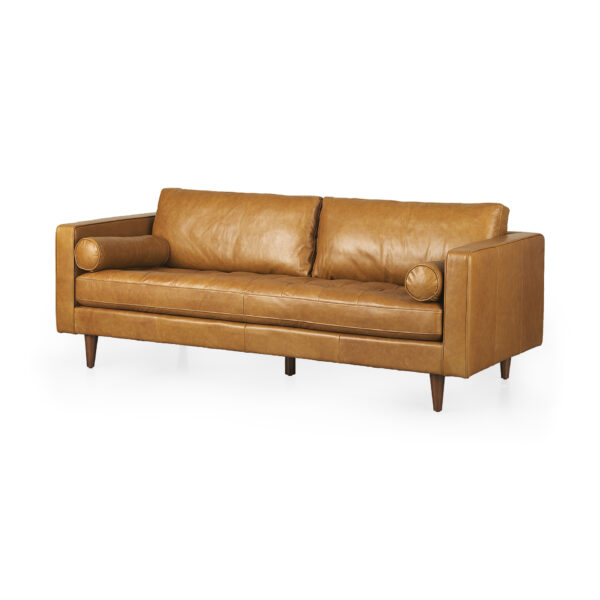 Svend Tan Leather Sofa