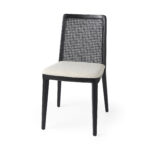 Clara Black Wood W/ Cream Fabric Seat