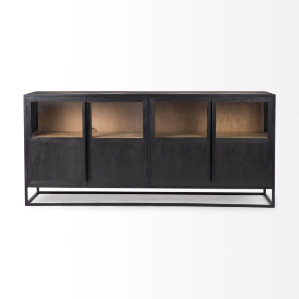 Sloan Dark Wood W/Black Metal Frame Sideboard - Image 2