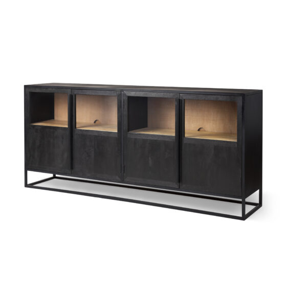 Sloan Dark Wood W/Black Metal Frame Sideboard