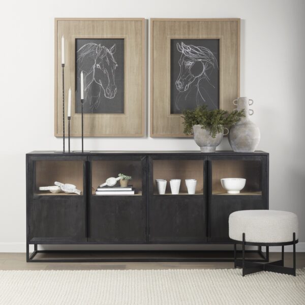 Sloan Dark Wood W/Black Metal Frame Sideboard - Image 3