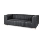 Ricciardo Black Leather Wrapped Three Seater Sofa