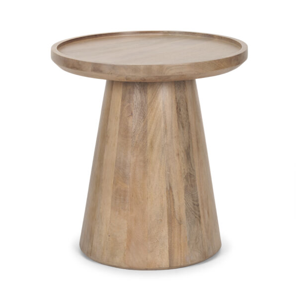 Takoda Light Brown Wood Tapered Drum Accent Table