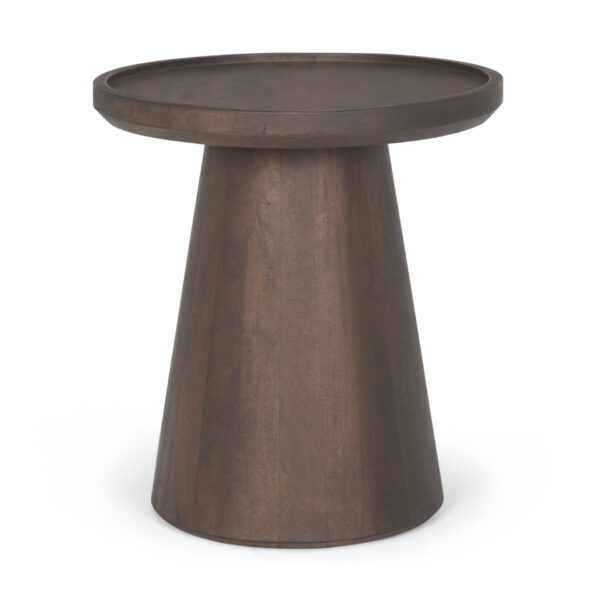 Takoda Dark Brown Wood Tapered Drum Accent Table