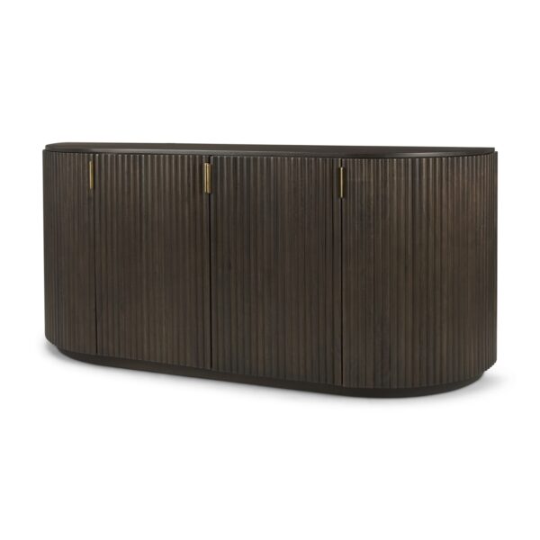 Terra Dark Brown Wood Fluted Sideboard