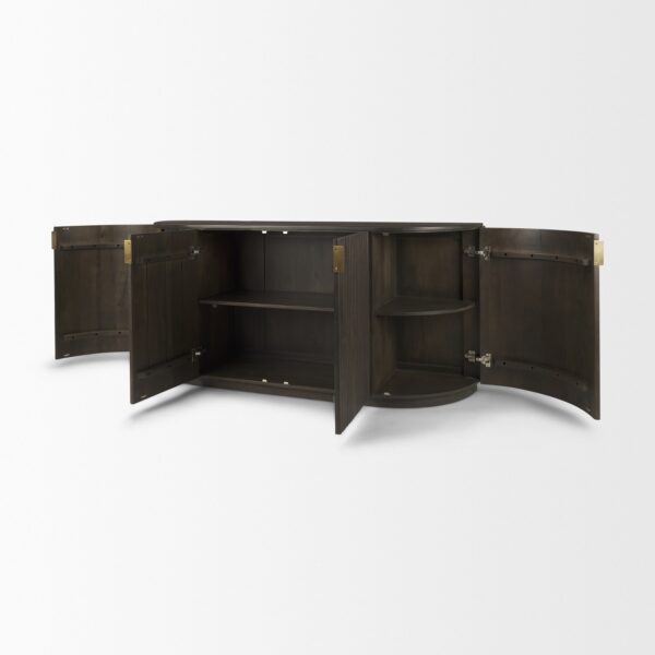 Terra Dark Brown Wood Fluted Sideboard - Image 2