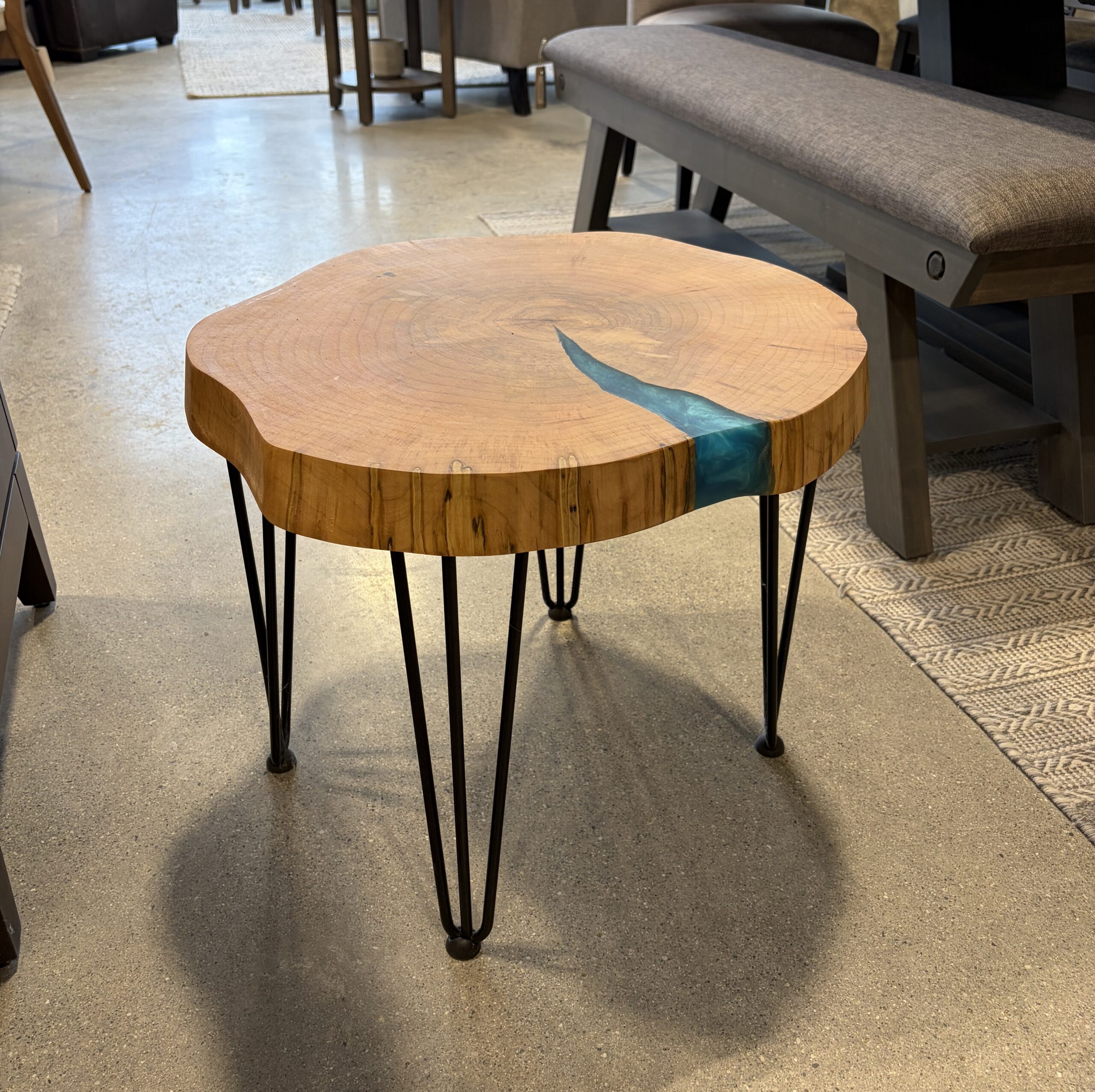 Hard Maple Accent table w/ Blue Epoxy