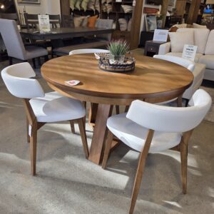 Freya Round Dining Table and 4 Myra Chairs - Floor Model